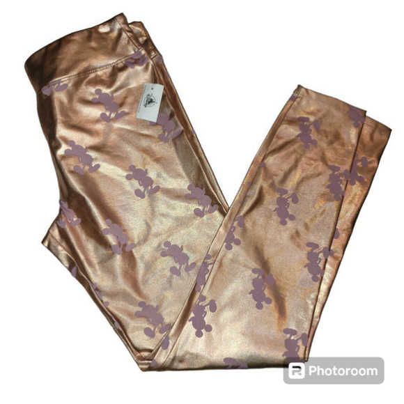 Disney Pants - Women's Disney Rose Gold Pink Metallic Leggings - Size XS
